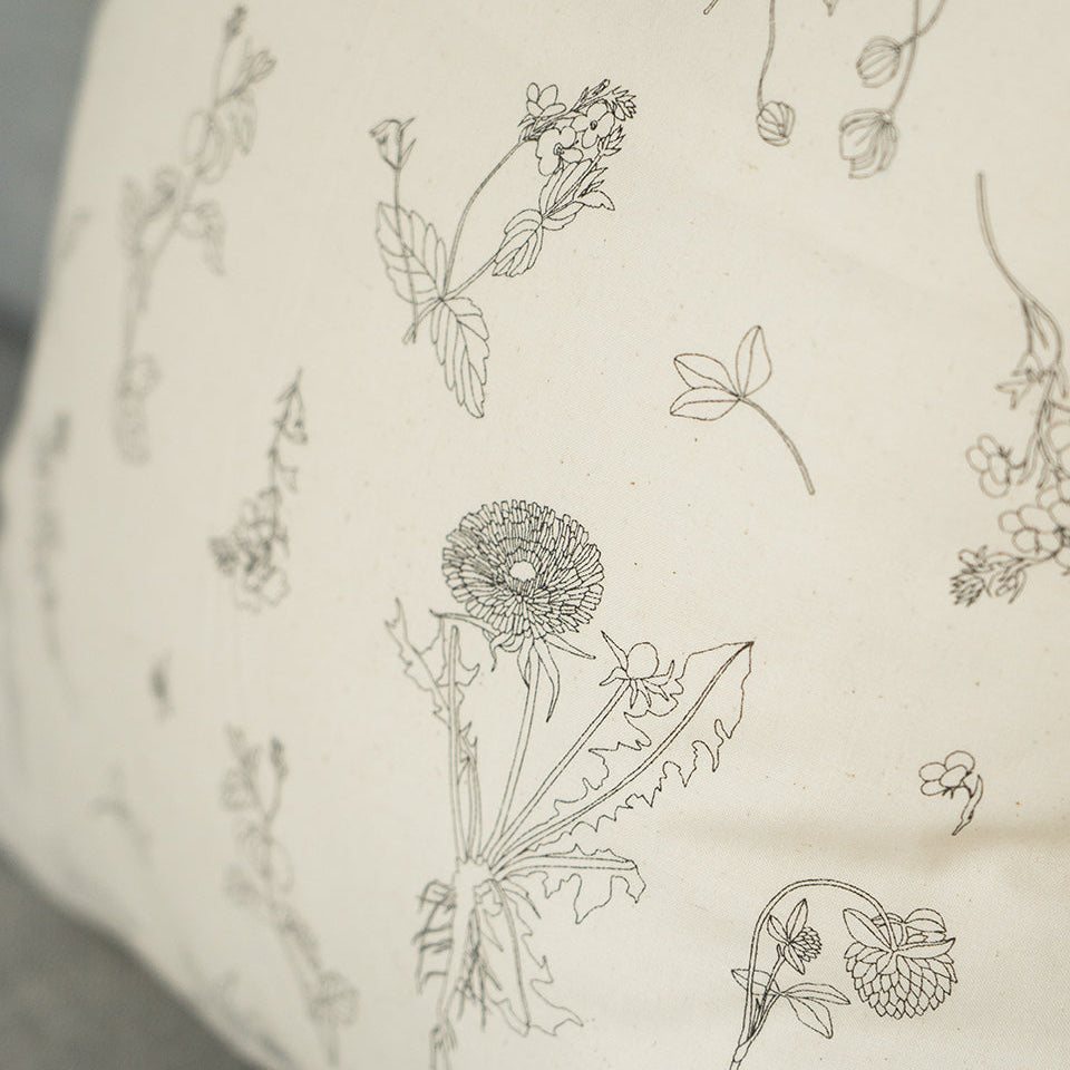 floral cushion in detail