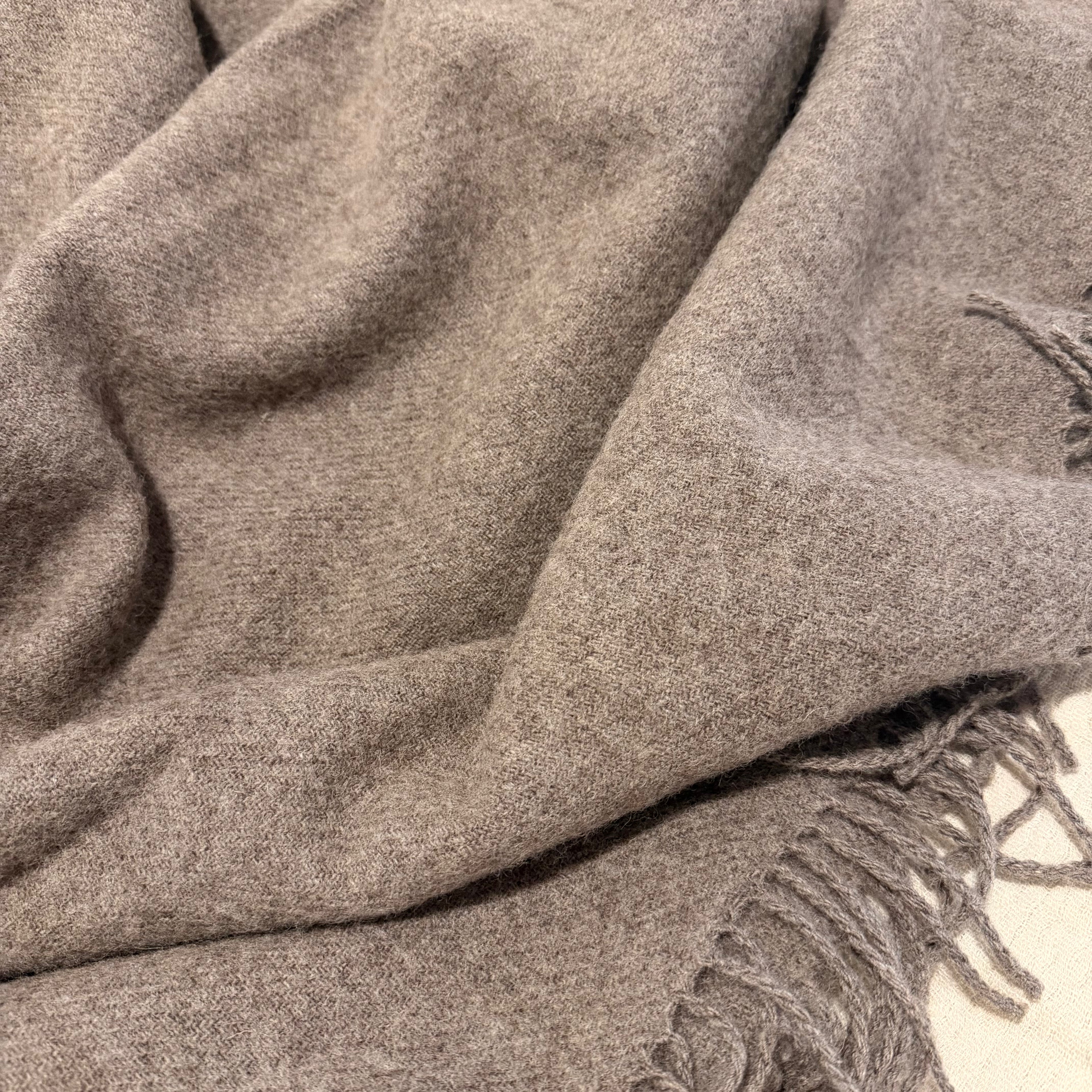 merino wool throw in beige