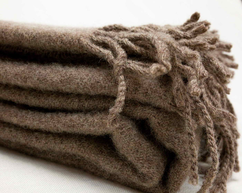 Merino Wool Throw Beige
